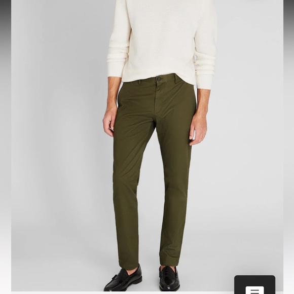 Club Monaco Slim Fit Dark Olive Connor Chino Sz 32/32 - Picture 1 of 11